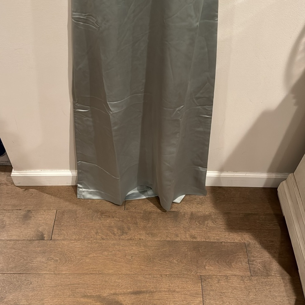 Free People Gia Green Satin Bodice Maxi Slinky Tie Back Slip Dress NWT size 2 - Picture 5 of 11